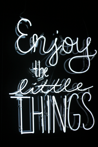 Enjoy the little things neon sign